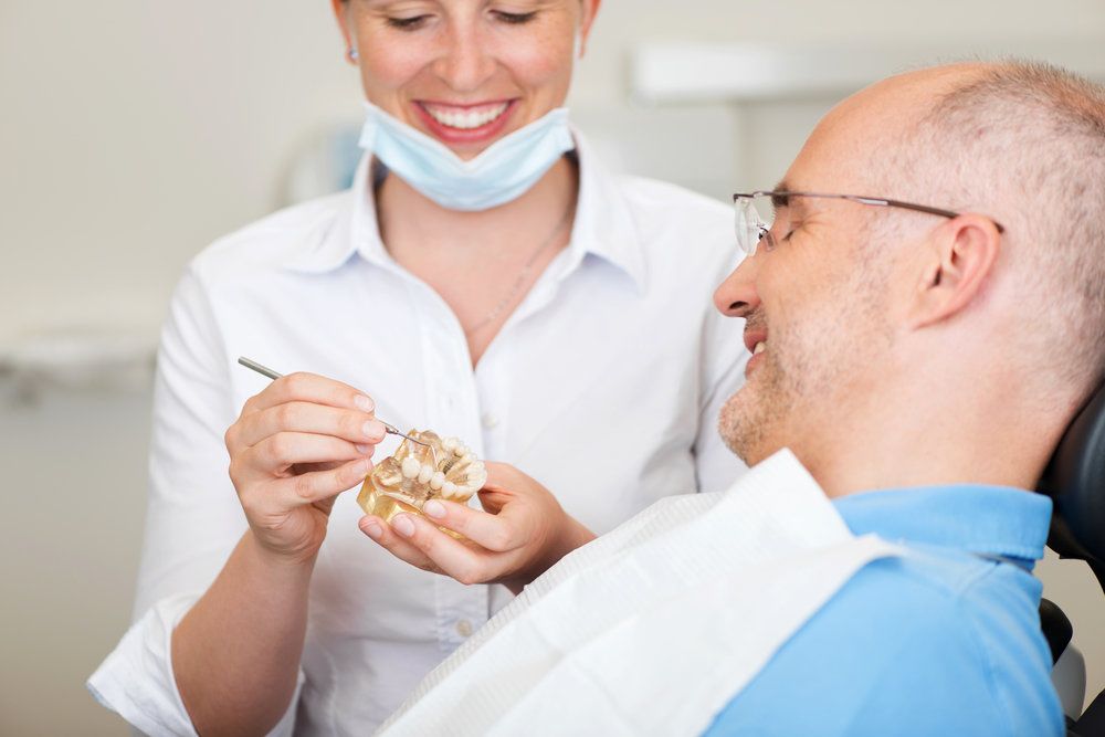 man receiving dental care